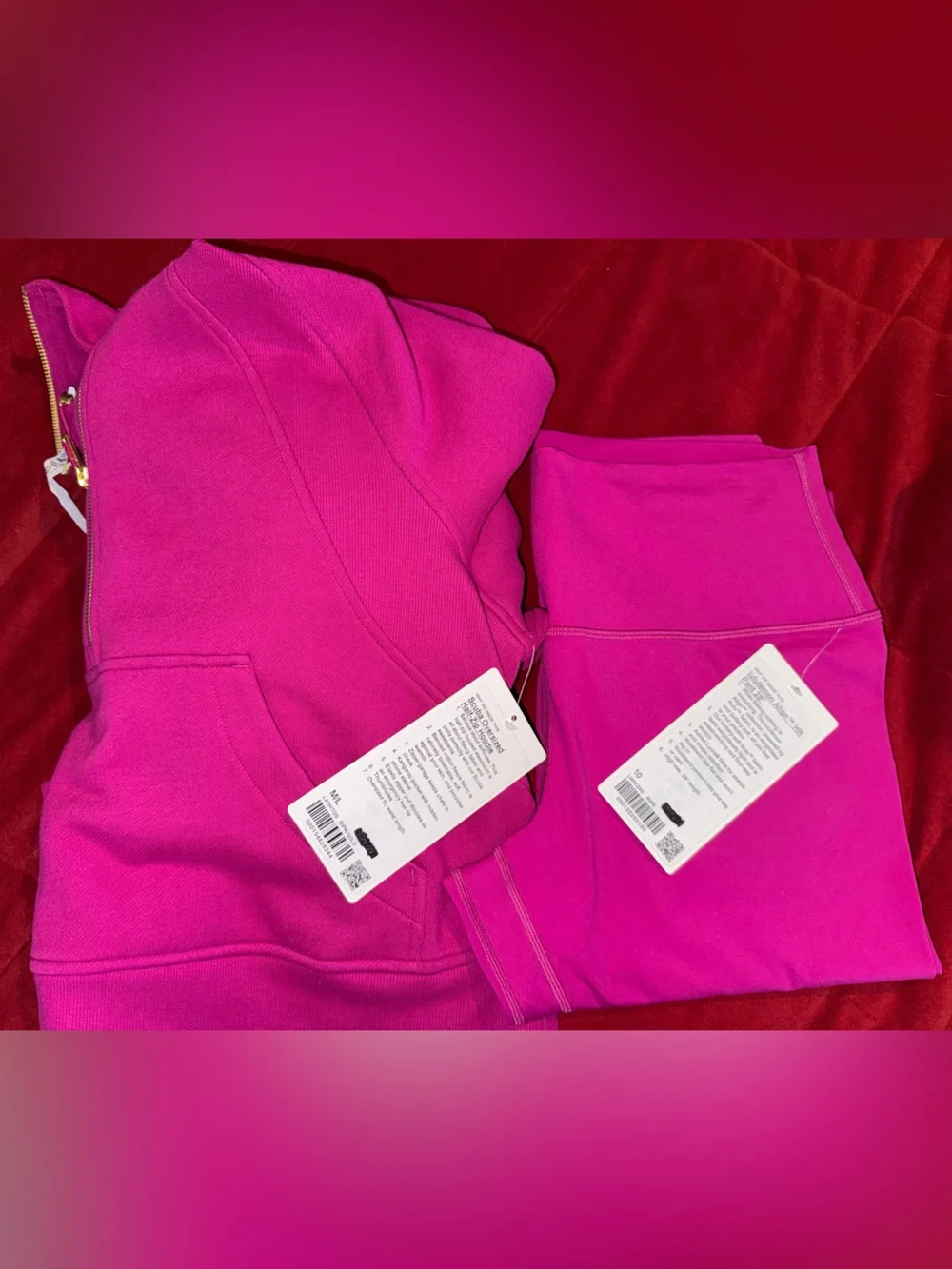 lululemon athletica Hot Pink Leggings & Hoodie Set - Picture 1 of 1